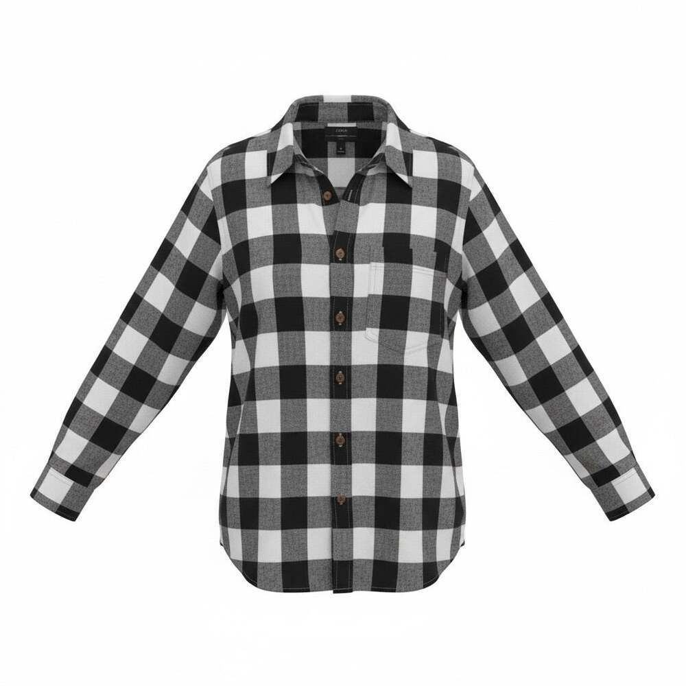 J.Crew Boys 6 Black White Buffalo Plaid Flannel Button Down Shirt Long Sleeve